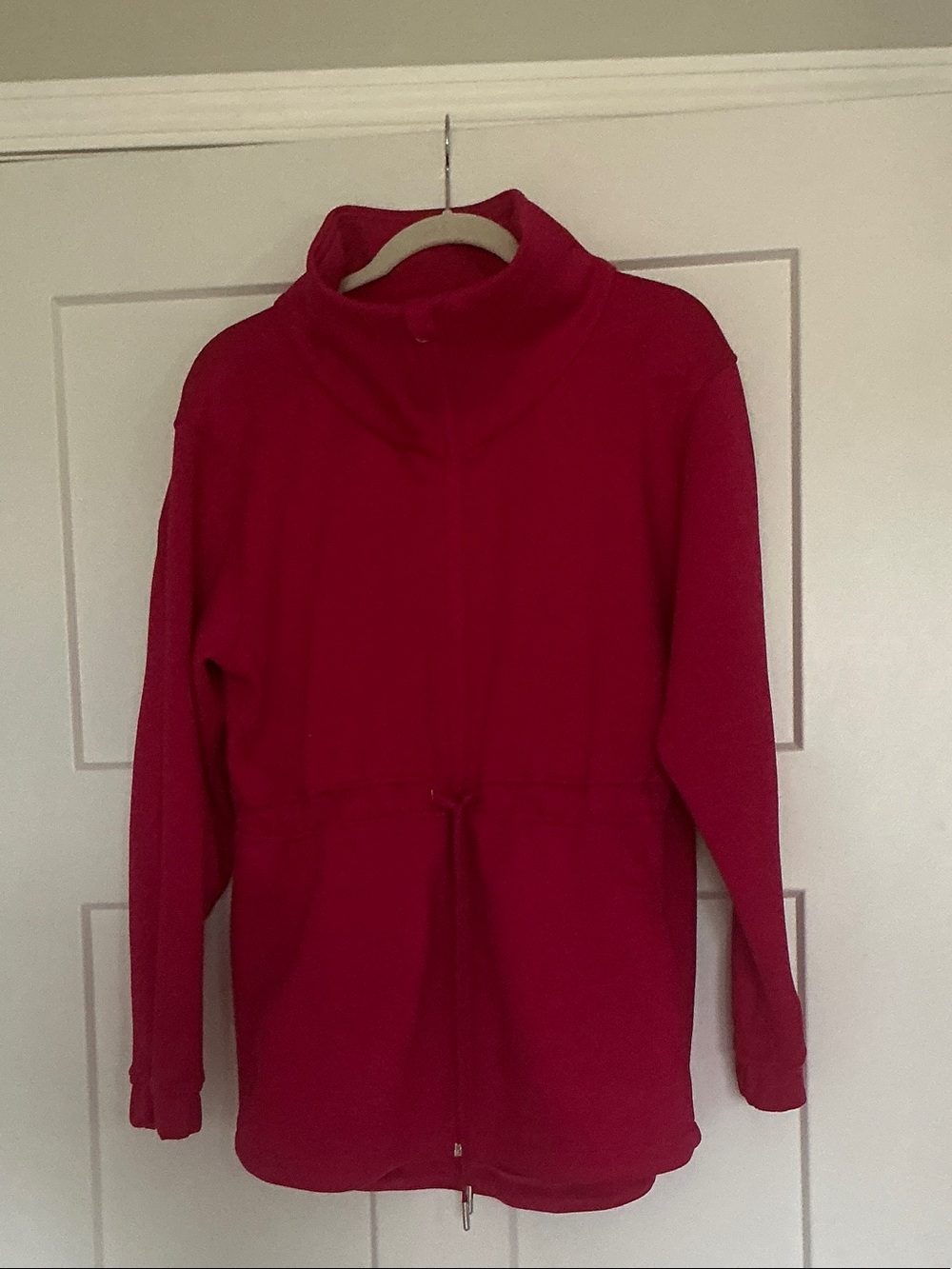 Utility Jacket - Women's Red Drawstring Waist